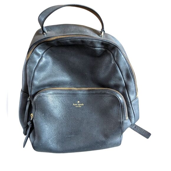 Kate Spade Larchmont Avenue Black Pebbled Leather Backpack - Picture 1 of 13